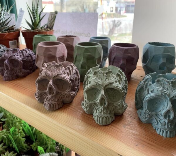 Filigree Skull Planter