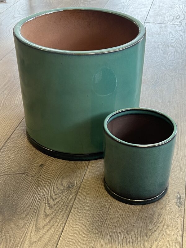 Teal Cylinder Planter