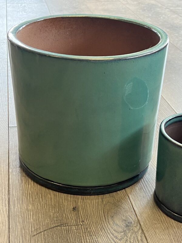 Teal Cylinder Planter - Image 2